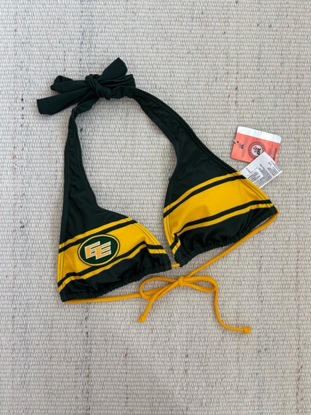 | NWT | CFL | Edmonton Elks | Green and Yellow Triangle Bikini Top size Large